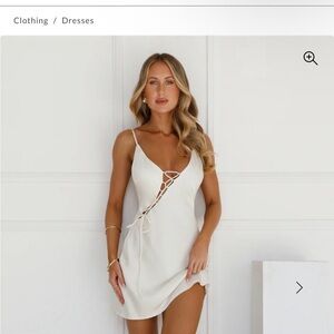 Elegant Cream Wrap Dress